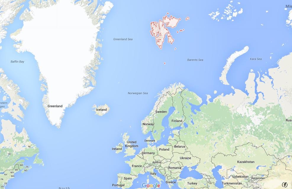 spitsbergen ನಾರ್ವೆ ನಕ್ಷೆ