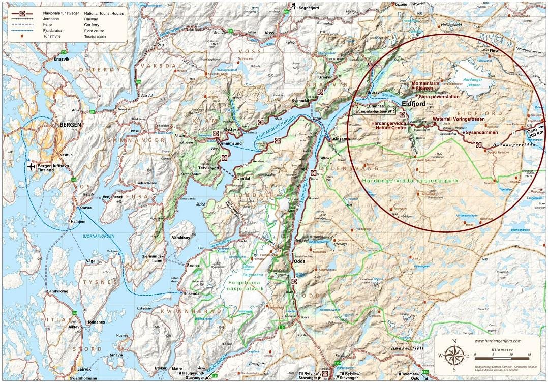 hardangerfjord ನಾರ್ವೆ ನಕ್ಷೆ
