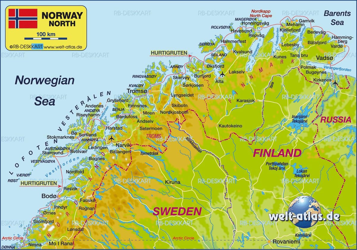ನಕ್ಷೆ kirkenes ನಾರ್ವೆ